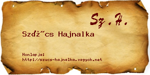 Szűcs Hajnalka névjegykártya
